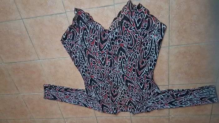 Tunique fluide femme 52 noire et rouge BPC Sélection - photo numéro 5