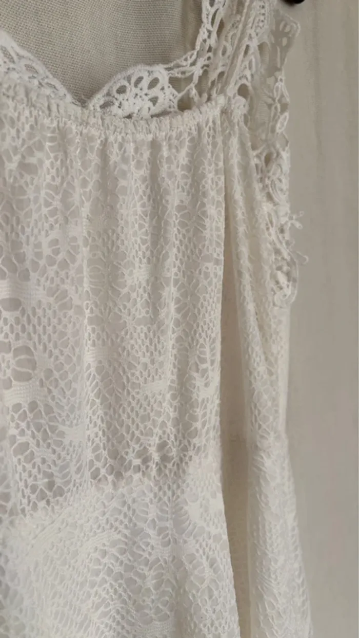 Jolie robe courte blanche dentelle - photo numéro 5