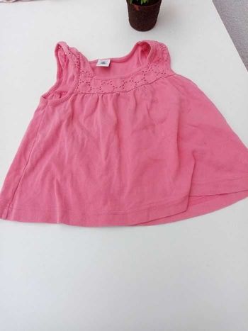 Tee-shirt rose, broderie anglaise, fille /T3ans /petit bâteau