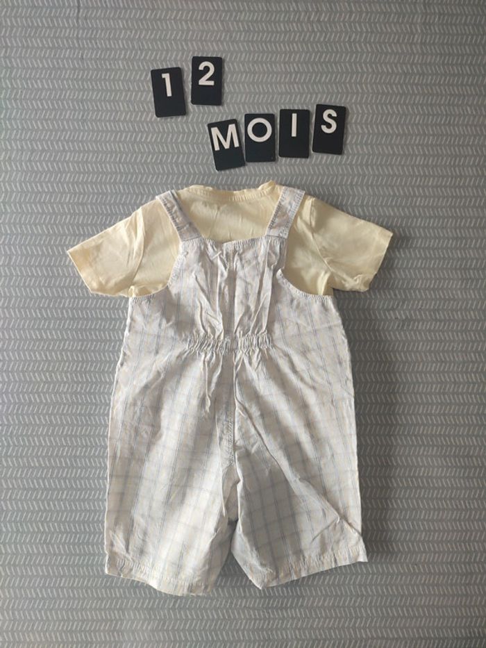 tenue salopette et tshirt été garçon 12 mois – Marque P’tit Bisou - photo numéro 4