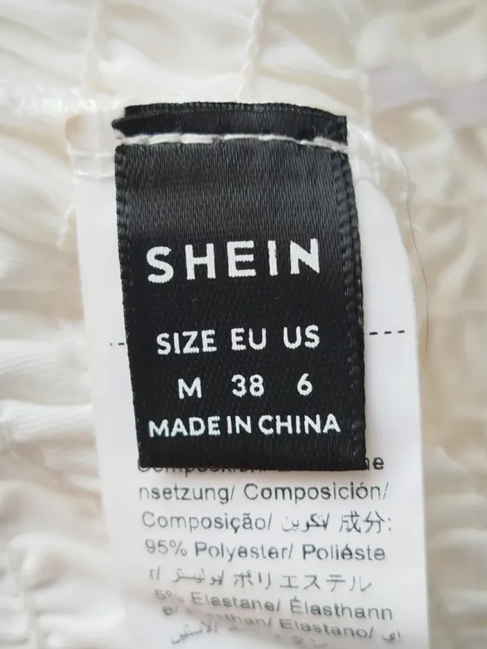 Magnifique haut bandeau blanc avec manches fendues en voile Shein taille 38 - photo numéro 4