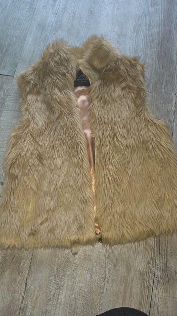 Manteau - Doudoune - sans manche fausse fourrure marron clair taille 38 / 40