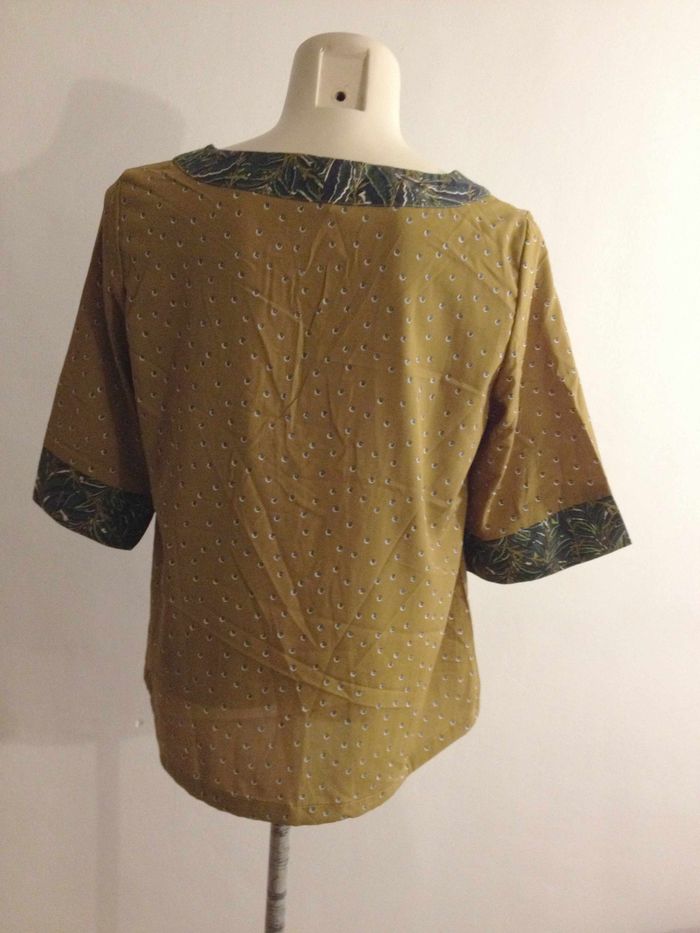 Blouse ample à motifs manches courtes taille 38 look féminin - photo numéro 2