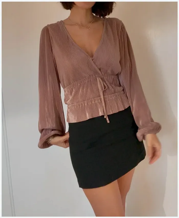 Cache cœur satiné bois de rose - Zara - taille S - photo numéro 3