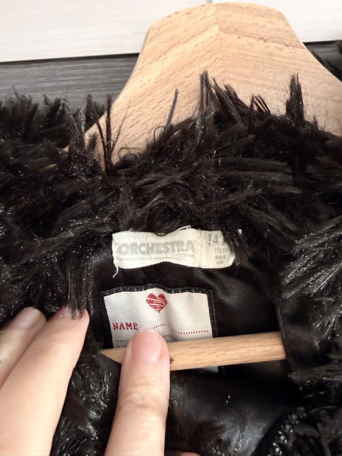 Manteau noir imitation fourrure Orchestra 14 ans - photo numéro 5