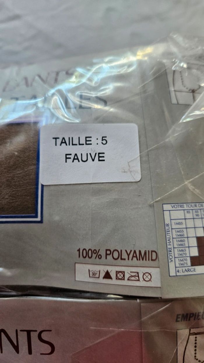 Lot de 15 collants mousse grandes tailles- tailles 5- coloris fauve- neufs - photo numéro 3