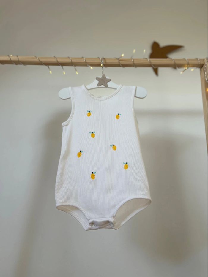 Ensemble fille body citron et short 24 mois kiabi - photo numéro 2
