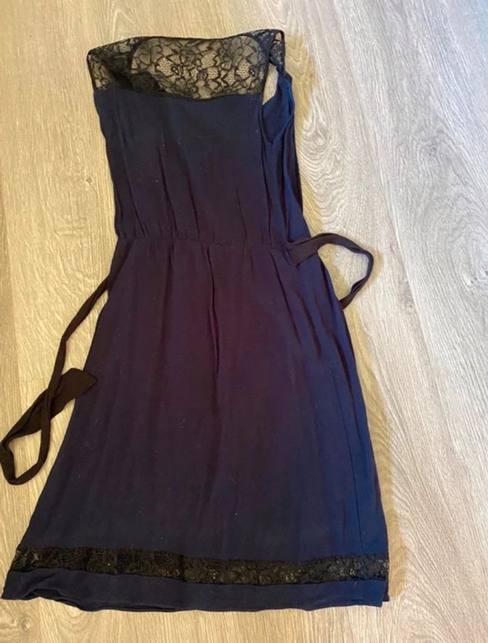 Robe bleu marine t 34 dentelle - photo numéro 5