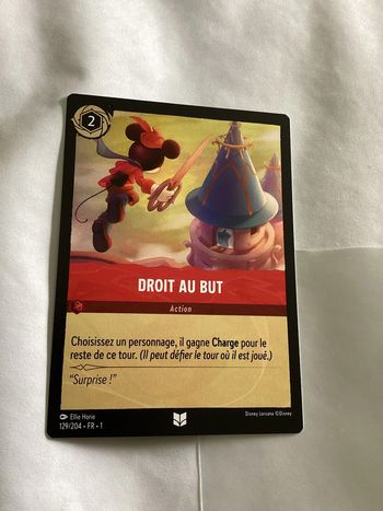 carte disney ravensburger lorcana FR droit au but action 129/204.FR.1  Non foil première édition