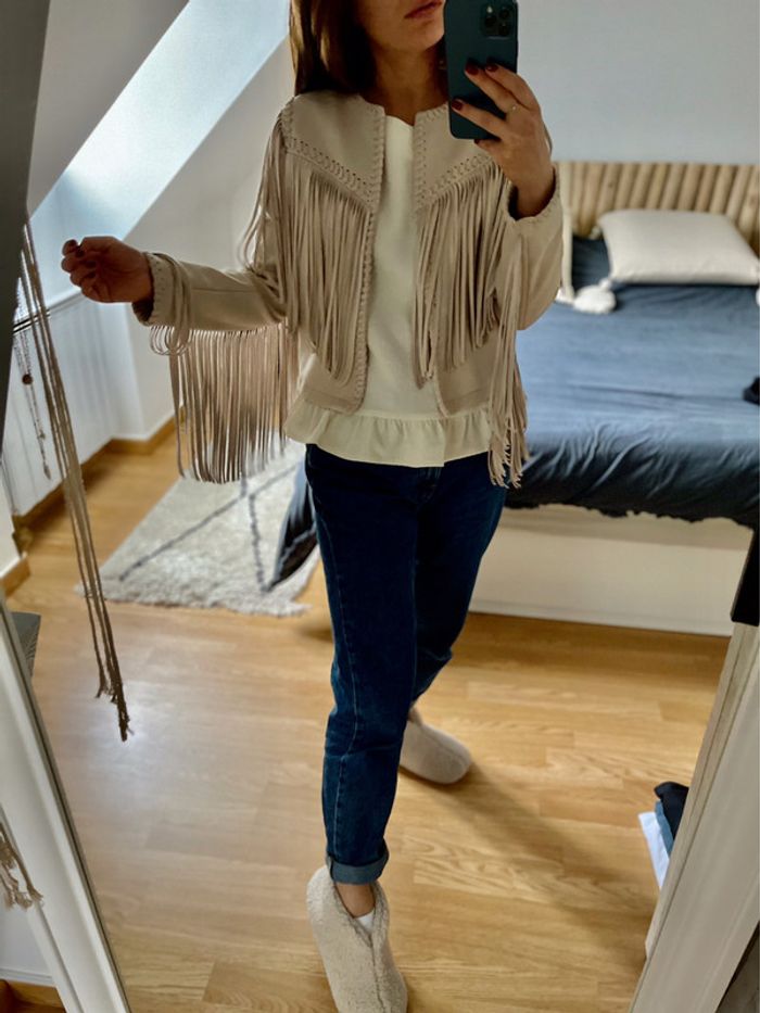Veste ZARA bohème franges 🐚 - photo numéro 4