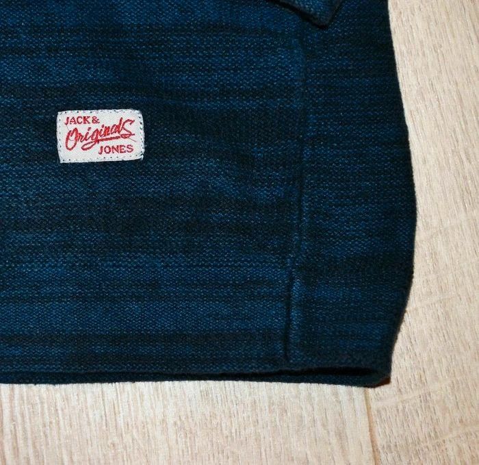 Jack & Jones Originals Est 1990 Polo Pull Bleu Exclusive vintage Y2K Collection (Taille L) - photo numéro 3