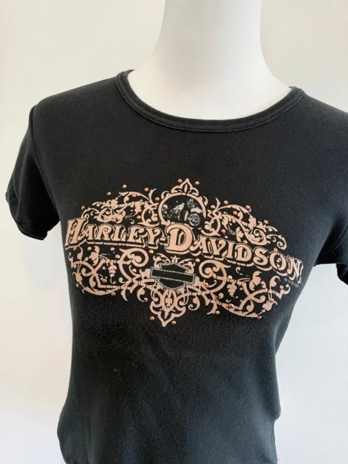 T-shirt Harley Davidson femme noir taille M très bon état - photo numéro 2