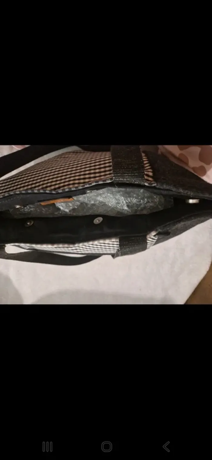 Grand sac cabas à carreaux & noir - photo numéro 7