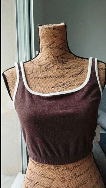 Crop top marron beige ardene taille l