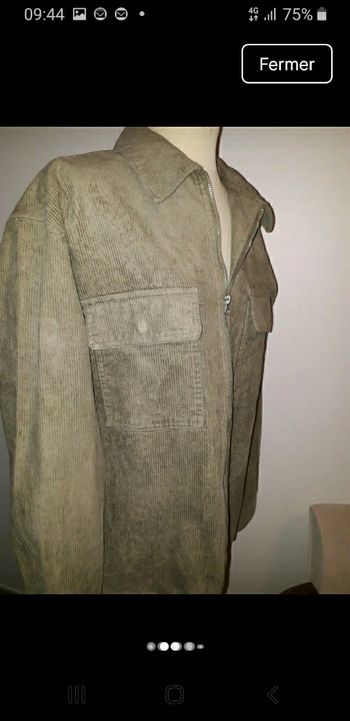 Veste  zippée  femme mi saison velours kaki clair H&M Taille 38