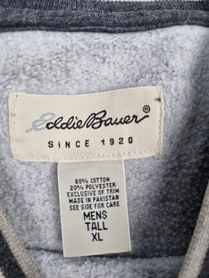 Sweat col V Eddie Bauer gris – Taille XL Homme (mesures en photos) - photo numéro 5