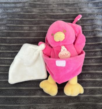 Doudou poussin rose