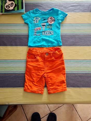 Ensemble short été Levi's et 3 pommes