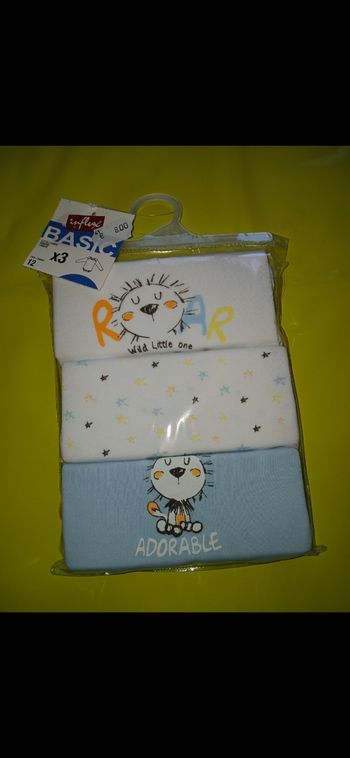 Lot de 3 bodies garçon manches longues 12 mois