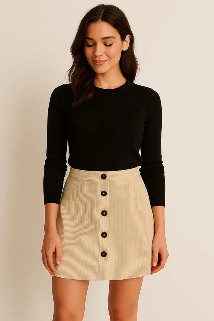 Jupe en velours côtelé beige - Shein - Taille L - Neuve - 5€ - photo numéro 3