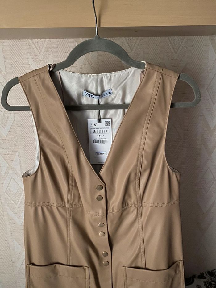 Superbe belle robe beige mini Zara neuve avec étiquette taille S - photo numéro 6