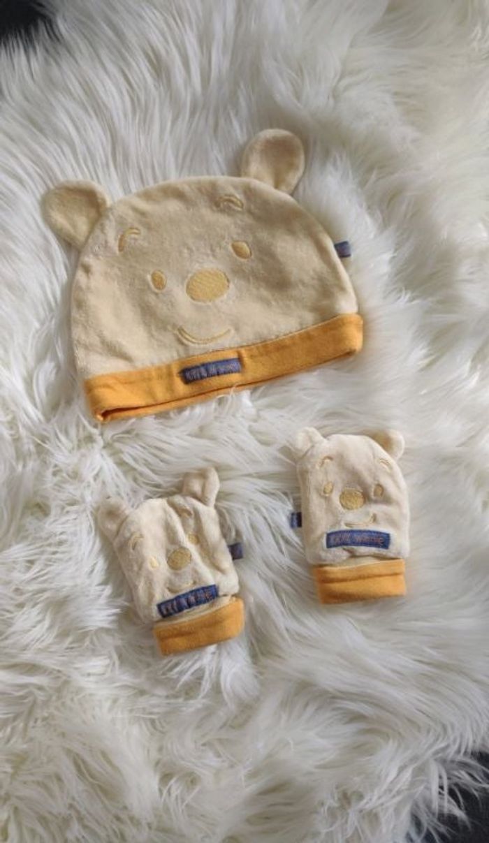 Ensemble bonnet + moufles Winnie