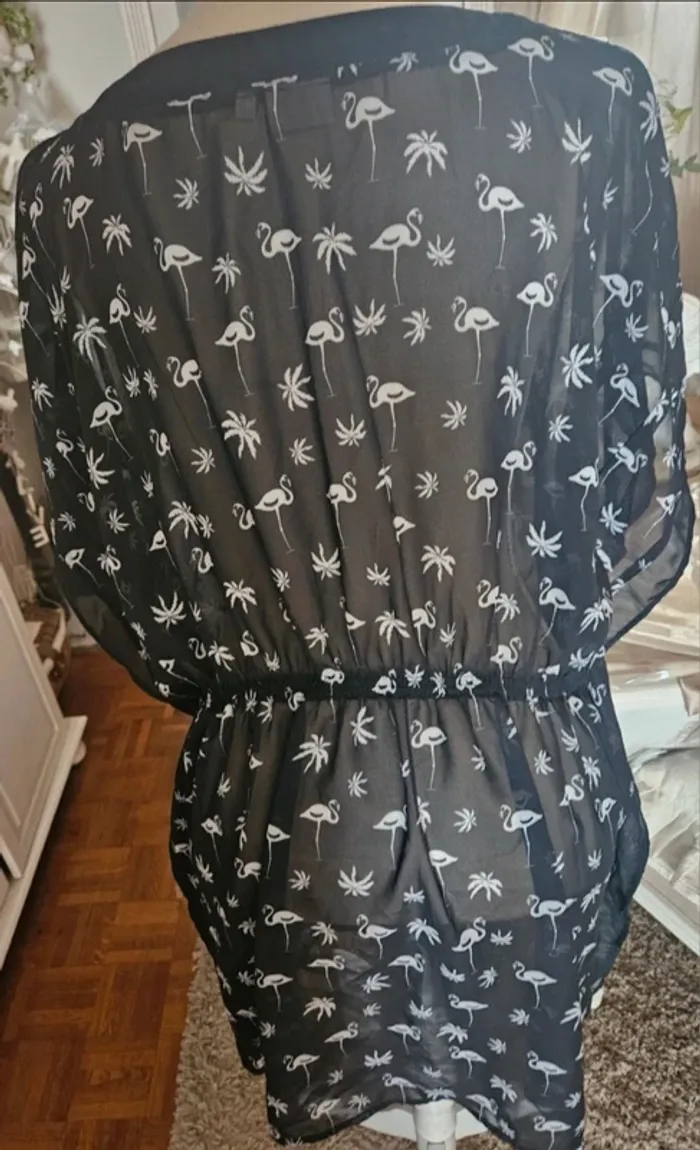 Robe de plage noire/blanc motifs flamands Blue Motion Taille M Neuve - photo numéro 4