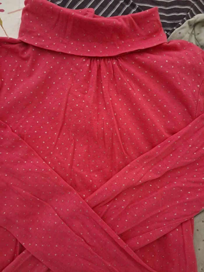 3 jolis col roulé, rose à pois argentés, gris, prune T10A - tout simplement, Okaïdi, in extenso - photo numéro 2