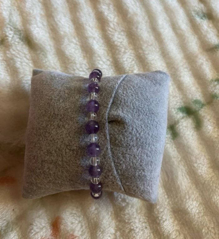 Bracelet Éveil et Sérénité – Améthyste et Cristal de Roche (17 cm) - photo numéro 4