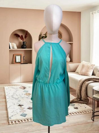 💚 jolie Robe turquoise épaule dénudé  xl 💚
