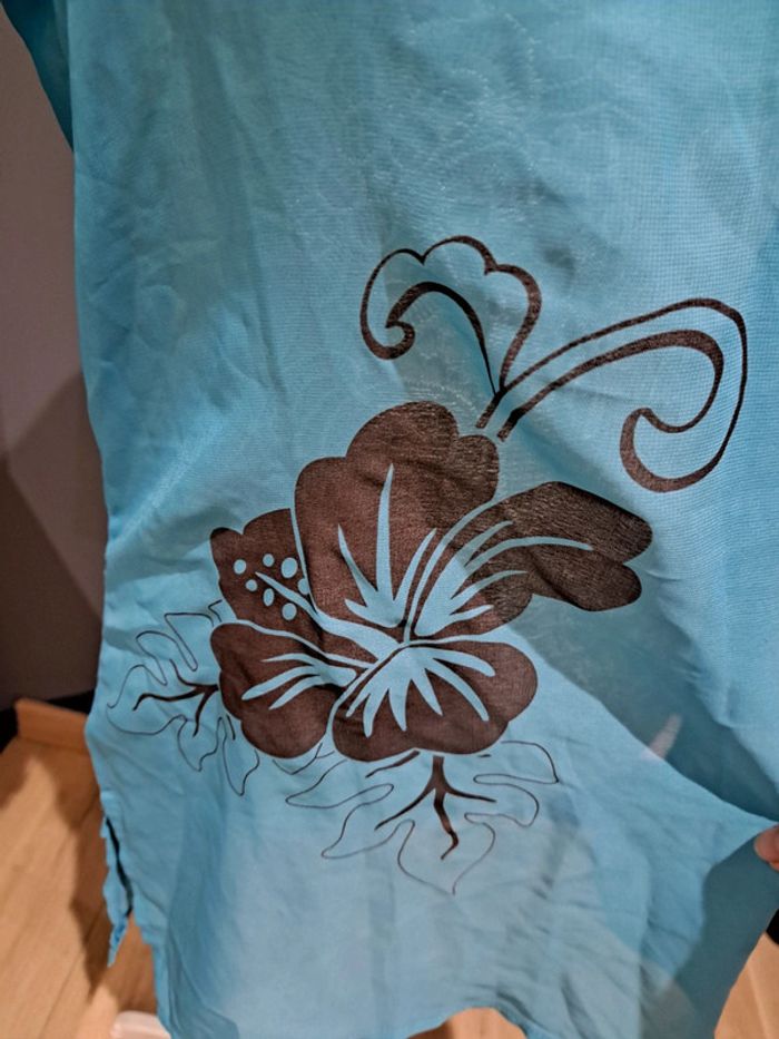 Tunique bleu transparent 3 suisses taille 38 peu être utilisé pour la plage - photo numéro 2