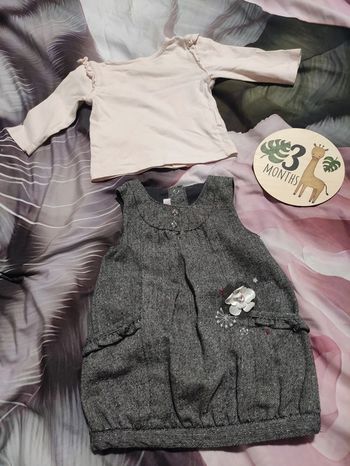 Ensemble haut et robe boule 3 mois