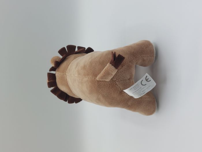 Peluche doudou lion beige marron blanc ZEEMAN gris 18 cm hors queue TBE - photo numéro 4