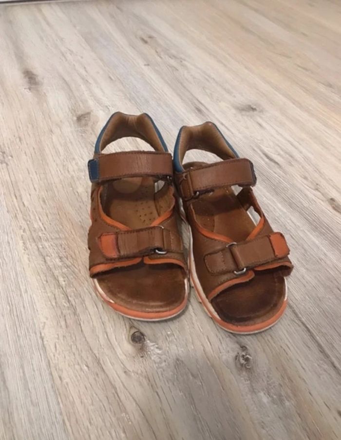 Sandales DPAM taille 28 marron-Orange-bleu - photo numéro 2