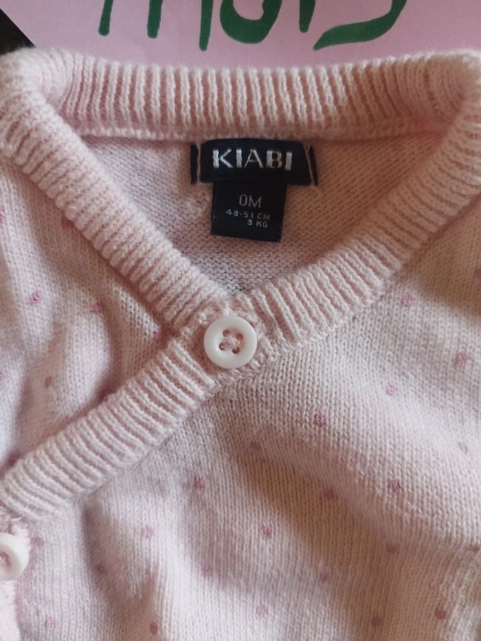 Gilet croisé rose 0 mois - photo numéro 2