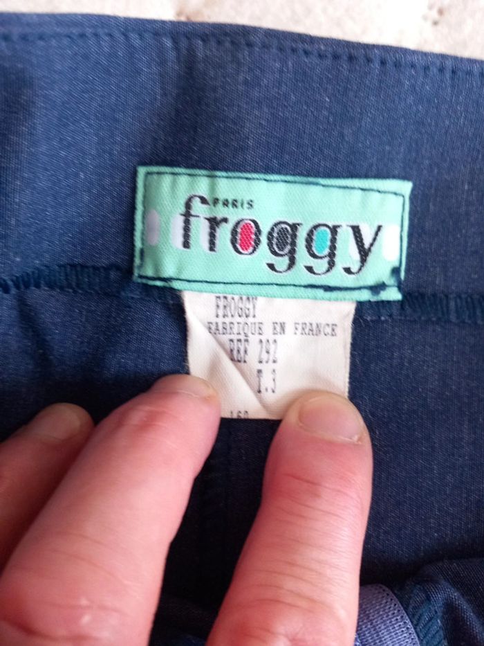 🩳 Pantacourt bleu marine T42 viscose elasthan Froggy Paris - photo numéro 2