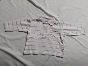 Sweet polo blanc rayé  col chemise