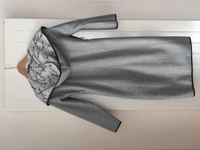 Manteau long femme gris & noir – Taille S (étiquette M) – Neuf avec étiquette - photo numéro 4