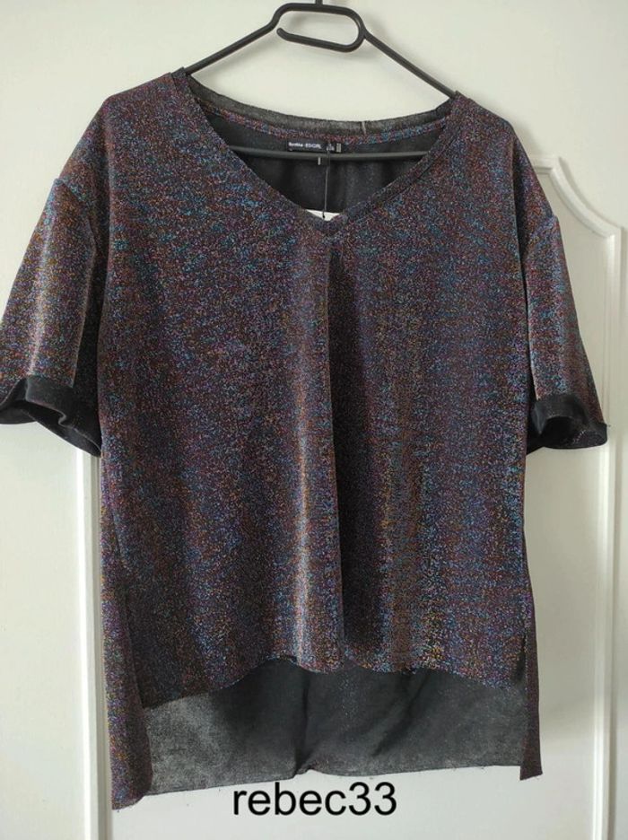 Haut Blouse Tshirt brillant Bershka