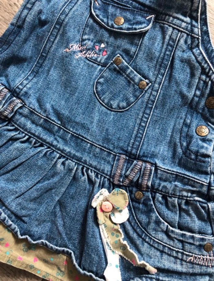 Salopette robe en jean 6 mois - photo numéro 8