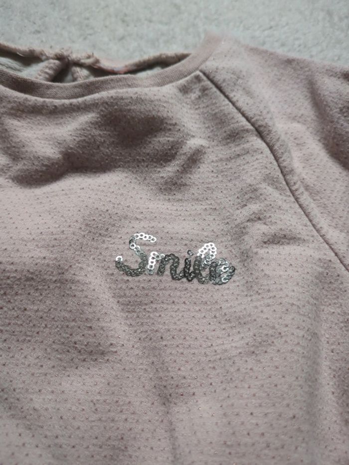 Robe rose clair paillettes hiver smile sequins 5 ans TAO - photo numéro 2