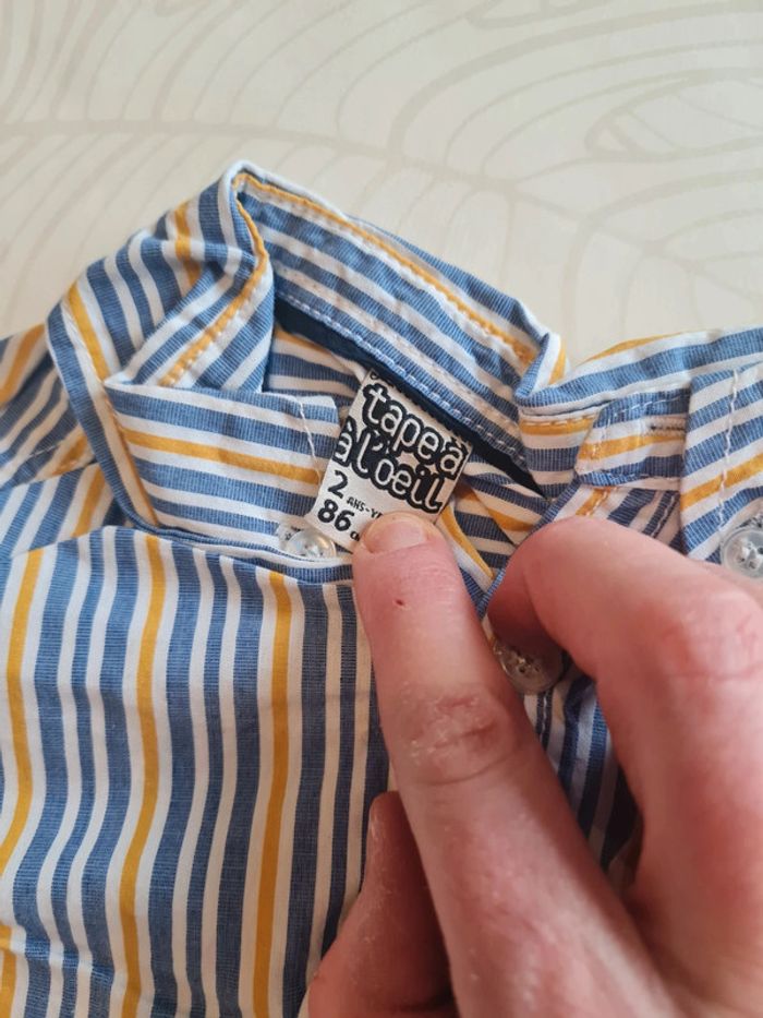Chemise garçon rayée tape à l'œil taille 2 ans 24 mois - photo numéro 3