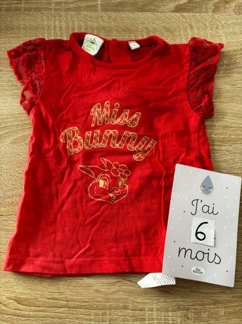 Tee shirt miss bunny DISNEY t.6m