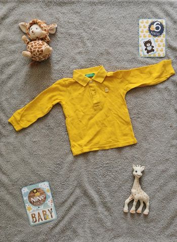Polo jaune Benetton 6-9 mois