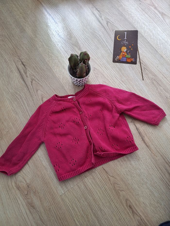 Gilet rose 12 mois fille