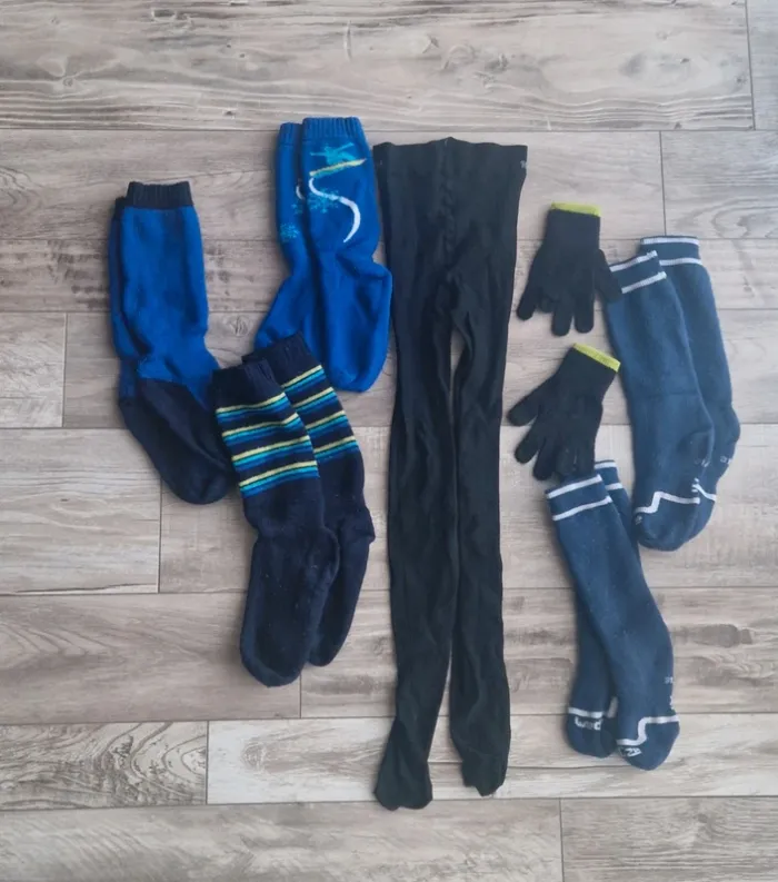 Lot chaussettes ski/collants 31/34