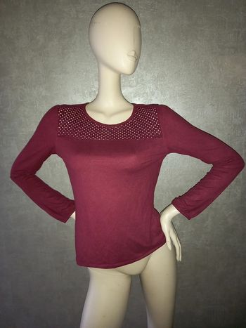 tee shirt ajouré en haut style suédine cache cache taille 38/40