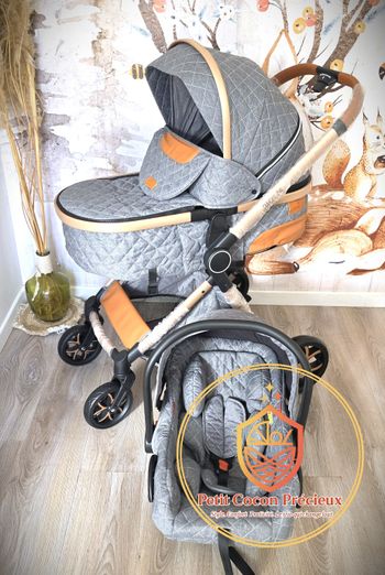 Poussette 3-en-1 Magic ZC grise / Neuve / Vendeuse déclarée dans la puériculture.