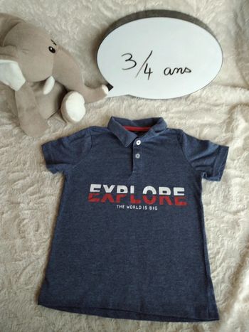 Polo tee shirt manches courtes Garçon 3/4 ans Explore Tex