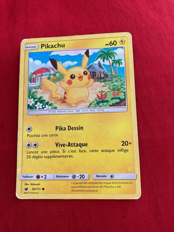 Car te Pokémon pikachu